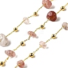 Handmade Natural Strawberry Quartze Chip Beaded Chains CHC-F020-09G-13-1