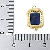 Rack Plating Brass Micro Pave Clear Cubic Zirconia Rectangle Connector Charms KK-A234-028G-02-3