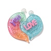 Gradient Color Translucent Resin Pendants RESI-G048-01G-1