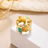 304 Stainless Steel Adjustable Open Cuff Rings RJEW-K294-01G-1