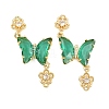 Brass Micro Pave Cubic Zirconia Connector Charms CU-CBACDF6-01G-15-1