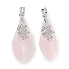 Natural Rose Quartz Faceted Teardrop Pendants G-Q163-04P-01-1