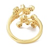 Flower Cuff Rings for Women Girl Gift ZIRC-C021-01G-2