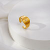 304 Stainless Steel Rhinestone Cuff Open Rings for Women FN8845-1-1