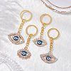 4Pcs Iron Alloy Rhinestone Keychain KEYC-JKC01174-2