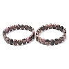 Natural Rhodonite Faceted Beaded Stretch Bracelets for Women BJEW-K251-07H-4