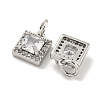 Brass Micro Pave Clear Cubic Zirconia Pendants KK-P275-32A-P-2