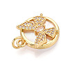 Brass Micro Pave Clear Cubic Zirconia Pendants KK-N268-75G-2