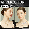 5Pcs Brass Micro Pave Clear Cubic Zirconia Pendants ZIRC-BBC0002-35-5