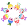 16Pcs 8 Colors Painted Glass Beads LAMP-PA0001-38-7