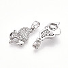 Brass Micro Pave Cubic Zirconia Pendants KK-T070-84P-2