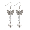 Butterfly & Bees Alloy Dangle Earrings for Women EJEW-JE05886-1