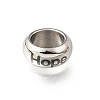 304 Stainless Steel Large Hole Beads STAS-H263-01P-02-1