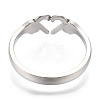 Non-Tarnish 304 Stainless Steel Hand Heart Cuff Rings RJEW-N038-121P-4