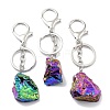 Electroplated Natural Quartz Crystal Keychain KEYC-M022-06-1