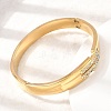 304 Stainless Steel Crystal Rhinestone Hinged Cuff Bangles for Women SA-CBAF851-08G-2