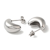 304 Stainless Steel Moon Stud Earrings for Wome EJEW-S237-01A-2