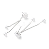 925 Sterling Silver Stud Earrings EJEW-P296-03P-2