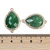 Natural Green Strawberry Quartz Faceted Teardrop Links G-B126-03G-07-3