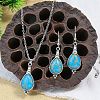 Teardrop Alloy & Acrylic Pendant Necklaces & Dangle Earrings Sets WGBAAE5-07-1