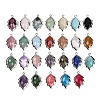 Natural & Synthetic Mixed Gemstone Faceted Leaf Pendants G-I375-04P-1