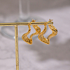 Vintage Style Textured Wavy 304 Stainless Steel Hoop Earrings CM5039-3
