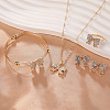 Bowknot Alloy Rhinestone Stud Errings & Ring & Pendant Necklaces & Bangle Sets for Women FS-WGFEA72-01-1