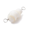 Natural Conch Shell Connector Charms PALLOY-JF02812-01-4