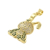 Rack Plating Brass Micro Pave Cubic Zirconia Pendants KK-S380-38D-G-2