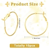 10Pcs Brass Hoop Earrings KK-YW0003-68G-3