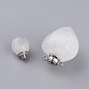 Faceted Natural Quartz Crystal Openable Perfume Bottle Pendants G-P435-A-03P-3