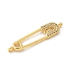 Brass Micro Pave Cubic Zirconia Connector Charms KK-U053-09G-2