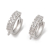 Brass with Cubic Zirconia Hoop Earrings Finding KK-Q822-02P-1