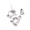 Alloy Frog Front Back Stud Earrings for Men Women EJEW-H088-01AS-3