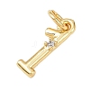 Brass Micro Pave Clear Cubic Zirconia Charms KK-P339-27G-01-2