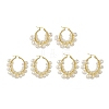 3 Pair 3 Size Natural Pearl Beaded Hoop Earrings EJEW-JE05168-1