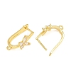 Brass Micro Pave Cubic Zirconia Hoop Earring Findings CU-CBAB5B4-05G-2