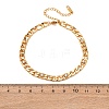 304 Stainless Steel Rhinestone Curb Link Chain Bracelets for Women BJEW-L721-01G-3