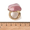Natural Rhodochrosite & Alloy Finger Rings for Women RJEW-G375-01G-04-5