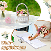 1Pc Square Linen Lace Wedding Ring Display Pillow with Flower AJEW-WA0004-22-7