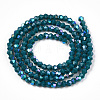 Opaque Solid Color Electroplate Glass Beads Strands LS-EGLA-A039-P2mm-L18-3