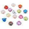 40Pcs 10 Colors UV Plating Acrylic Bead Caps PACR-TA0001-22-4