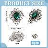 8Pcs Teardrop Zinc Alloy & Glass Lapel Pin Backs for Clothes JEWB-PH0001-90B-2