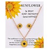 Enamel Sunflower Pendant Necklace and Stud Earrings JX217A-1