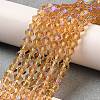Transparent Electroplate Glass Beads Strands EGLA-A039-T2mm-L18-4