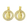 Brass Micro Pave Cubic Zirconia Pendants KK-H472-53F-G-1