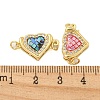 Rack Plating Brass Micro Pave Cubic Zirconia & Shell & Enamel Box Clasps KK-S373-05G-3