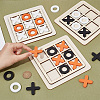  3 Sets 3 Colors Wood Tic Tac Toe Board Game AJEW-NB0005-35-3