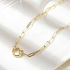 Brass Ring Link Paperclip Chain Necklaces X-NJEW-A042-05G-4
