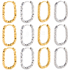 16Pcs 4 Styles 304 Stainless Steel Hoop Earring EJEW-SC0001-77-1